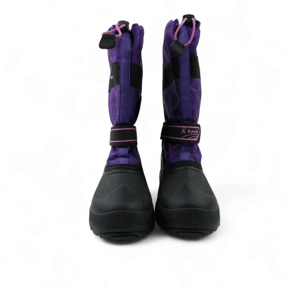 Kamik Waterbug 5 Boots Girls 6 Purple Black Waterproof‎ Winter Insulated Snow